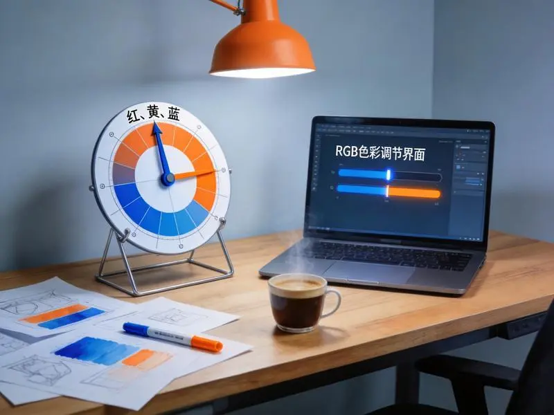 色彩搭配色轮示意图,互补色类似色三色配色方案讲解